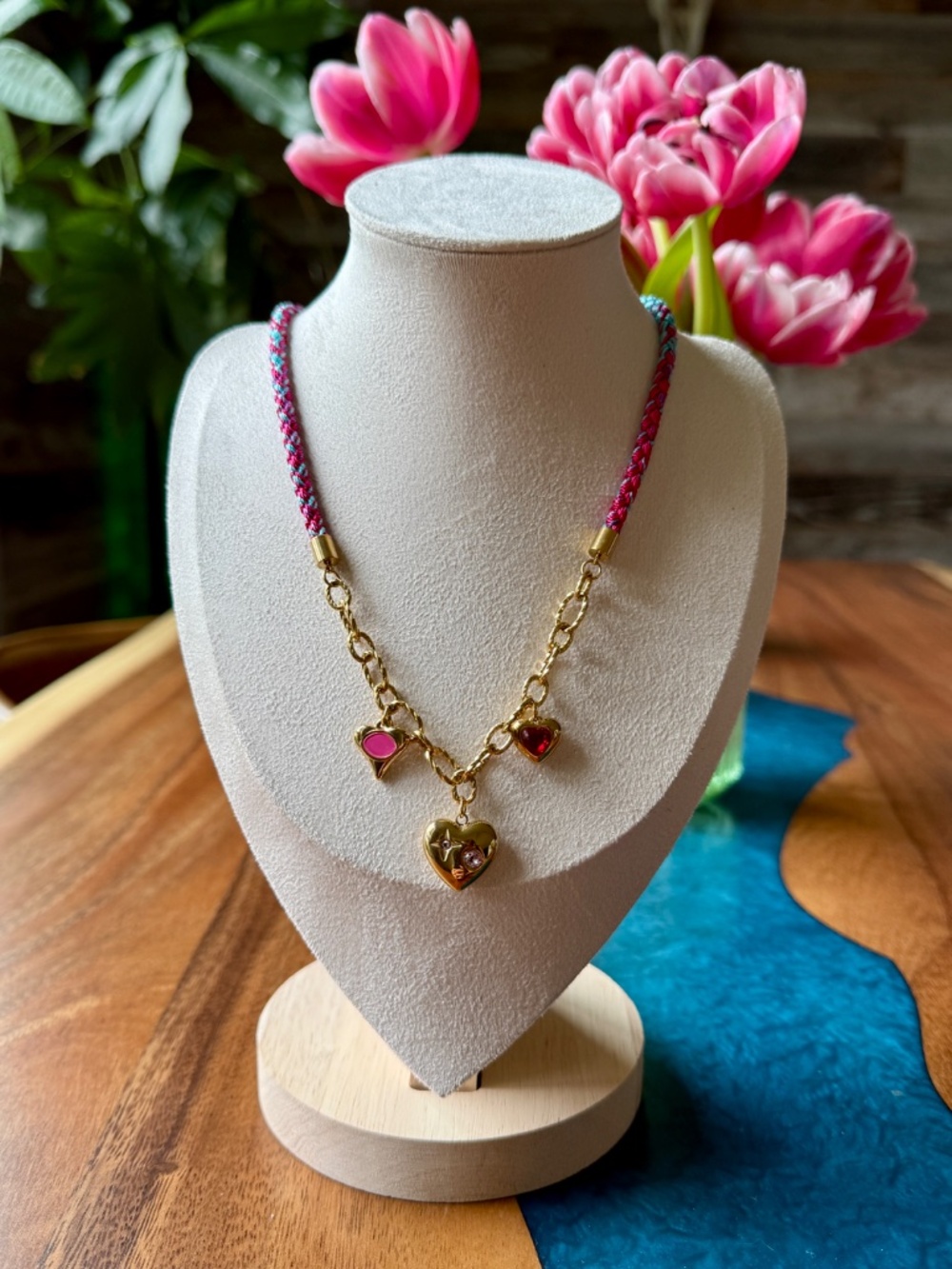 Womens Heart Charm Necklace